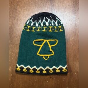 Vintage Knit Ski Mask 1970s Balaclava Robber Three Hole Triangle Nose Design